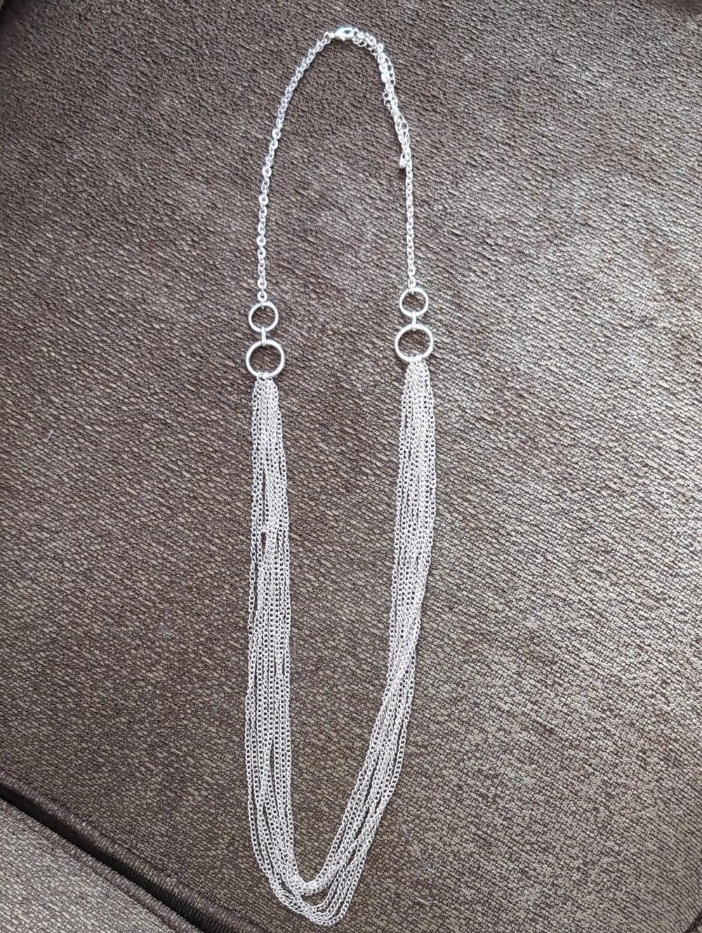 Source Unknown Silver Multi-Strand Tassel Necklace